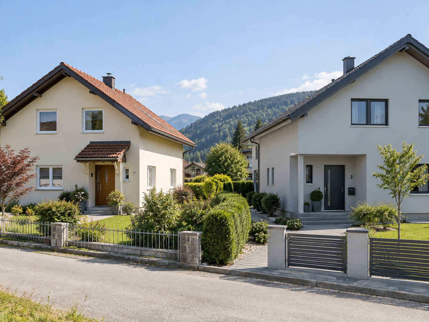 Österreichisches Wohnhausensemble mit unterschiedlichen Haus- und Wohnformen